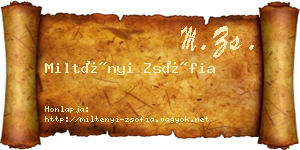 Miltényi Zsófia névjegykártya